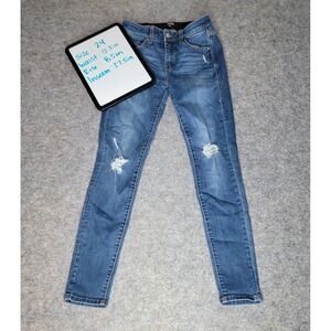 LulaRoe Womens Size 24 Distressed Skinny‎ Jeans Denim Blue Ripped